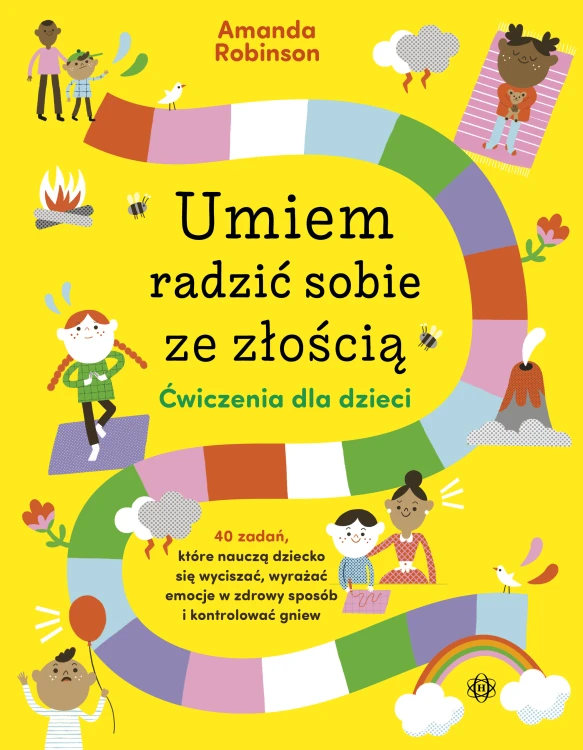 Okładka książki Umiem radzić sobie ze złością wydawnictwa HARMONIA z ćwiczeniami dla dzieci
