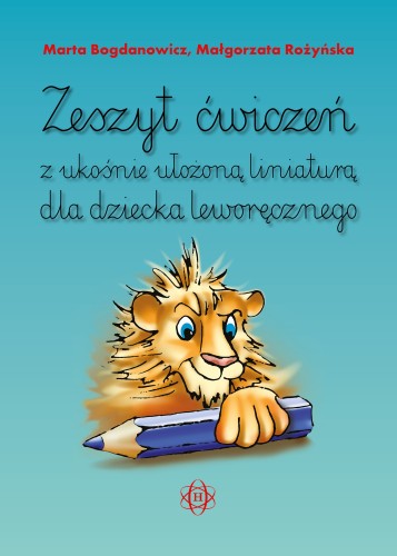 Okładka zeszytu ćwiczeń z ukośnie ułożoną liniaturą dla dzieci leworęcznych HARMONIA