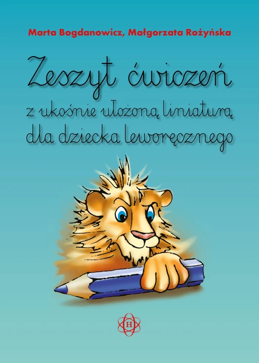 Okładka zeszytu ćwiczeń z ukośnie ułożoną liniaturą dla dzieci leworęcznych HARMONIA