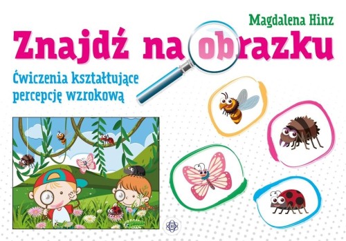 Okładka książki Znajdź na obrazku wydawnictwa HARMONIA z ćwiczeniami na percepcję wzrokową dla dzieci