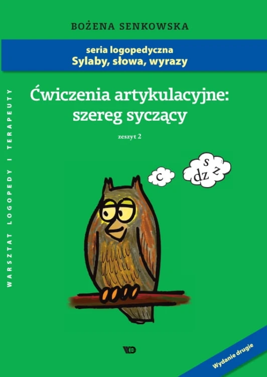 Okładka zeszytu ćwiczeń logopedycznych do utrwalania głosek syczących Wydawnictwo Edukacyjne