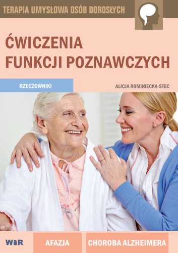Ćwiczenia funkcji poznawczych. Rzeczowniki – część 1 WIR, okładka książki logopedycznej o wymiarach 295x210x1 mm