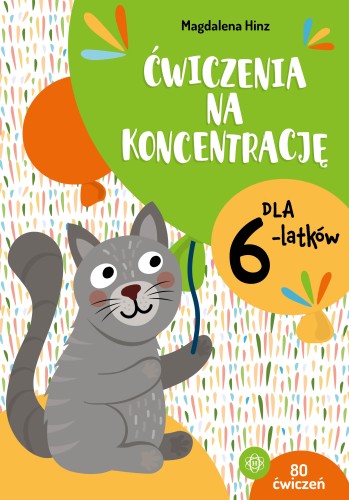 Okładka zestawu 80 kart pracy na koncentrację dla 6-latków wydawnictwa Harmonia podręczniki