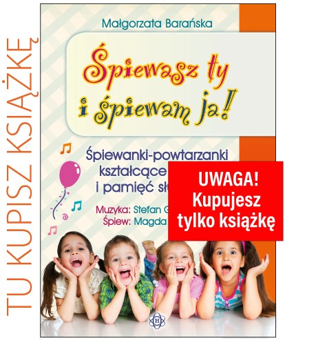Okładka książki Śpiewanki-powtarzanki logopedyczne HARMONIA w formacie 205x144x2 mm z 2 płytami CD