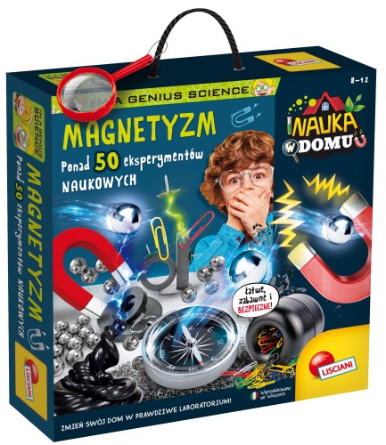 Zestaw edukacyjny Magnetyzm Lisciani - widok elementów do eksperymentów magnetycznych