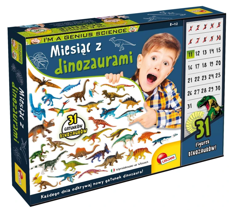 Zestaw edukacyjny Miesiąc z dinozaurami Lisciani – modele dinozaurów i karty edukacyjne