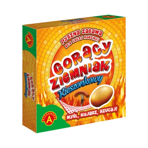 Elementy gry Gorący Ziemniak — karty i kostka do zręcznościowej zabawy