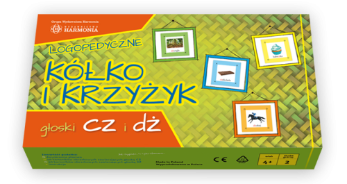 Logopedyczne kółko i krzyżyk HARMONIA z dwustronną planszą i kartonikami do głosek CZ i DŻ