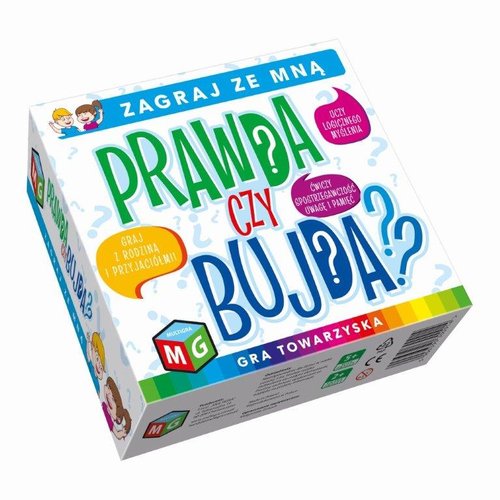 Zestaw kartoników "prawda" i "bujda" do gry towarzyskiej MULTIGRA
