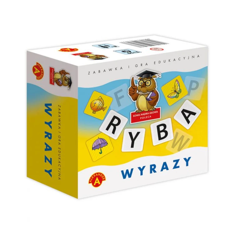 Tabliczki z literami i obrazkami do gry Wyrazy ALEXANDER GRY ułożone na stole