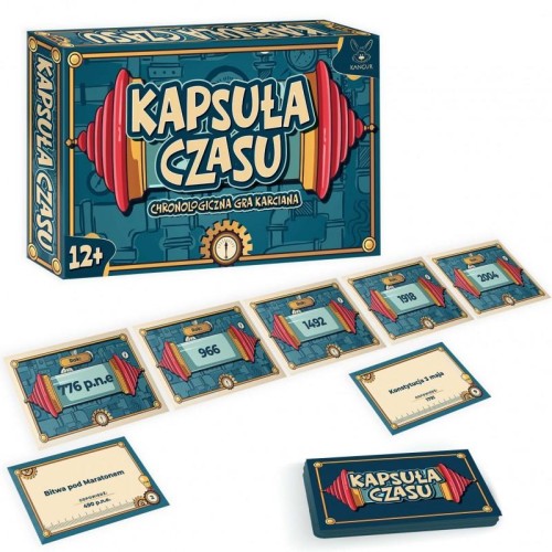Gra karciana Kapsuła czasu KANGUR – pudełko i karty w formacie 115x175 mm