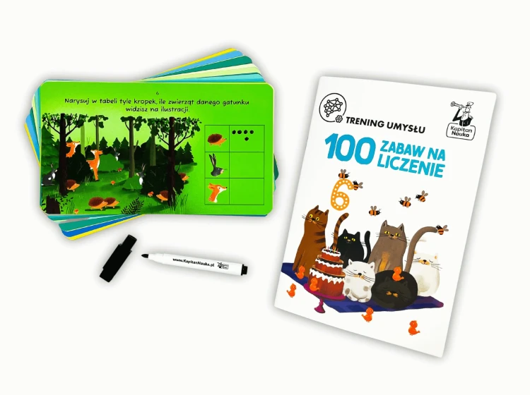 Książeczka z zadaniami matematycznymi dla dzieci 4-7 lat 100 zabaw na liczenie Kapitan Nauka