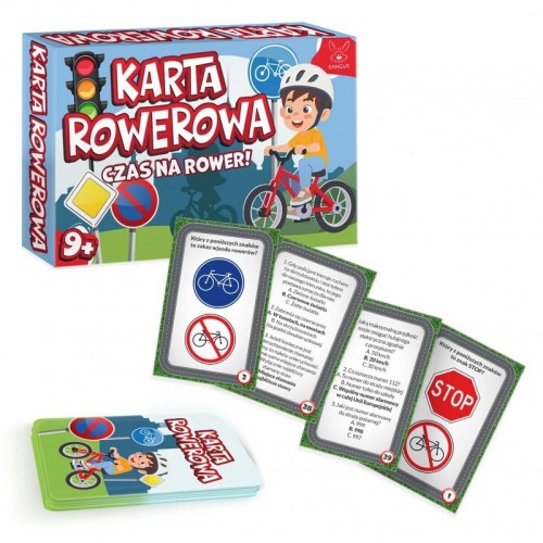 Gra edukacyjna Karta rowerowa. Czas na rower! KANGUR – widok pudełka i kart