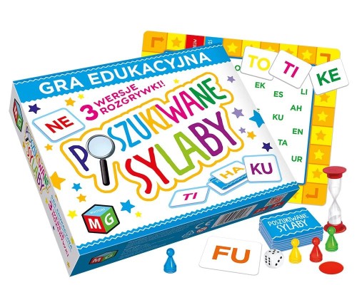 Gra edukacyjna Poszukiwane Sylaby MULTIGRA z planszą i kartami do nauki czytania