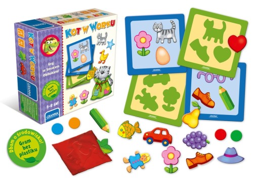 Kot w worku gra edukacyjna GRANNA w pudełku o wymiarach 205x205 mm