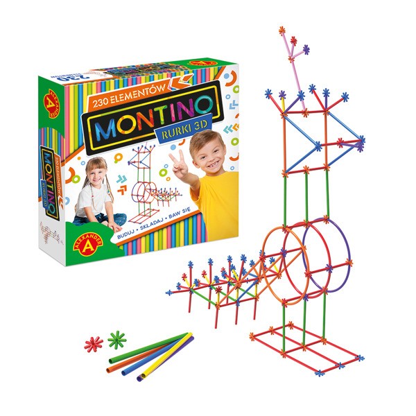 Zestaw Montino 230 rurki konstrukcyjne 3D ALEXANDER GRY z elementami do budowy modeli