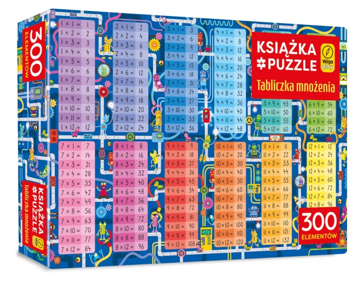 Tabliczka mnożenia WILGA PLAY w zestawie puzzli edukacyjnych i książki do ćwiczeń