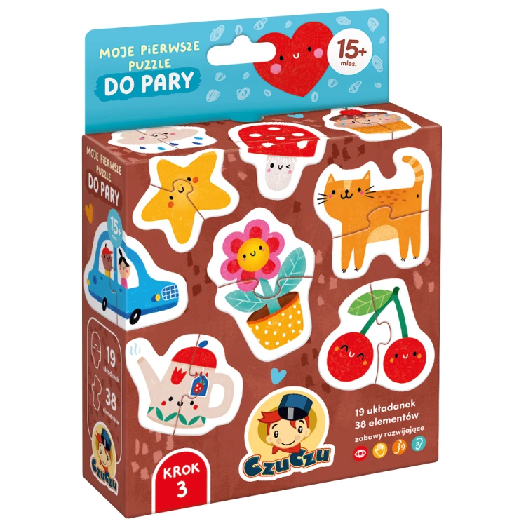 Moje pierwsze puzzle do pary 19 dwuelementowych układanek Bright Junior Media w kolorowych ilustracjach