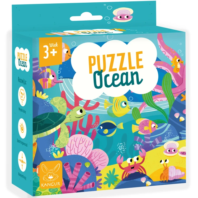 Puzzle edukacyjne Ocean 30 elementów KANGUR kolorowe zwierzęta morskie