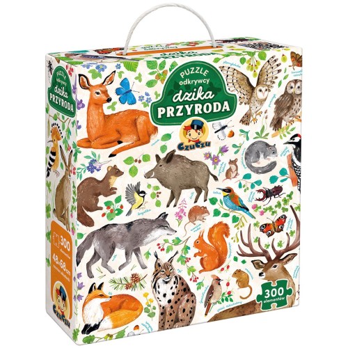 Puzzle odkrywcy Dzika przyroda 300 elementów Bright Junior Media - obraz dzikich zwierząt lasu