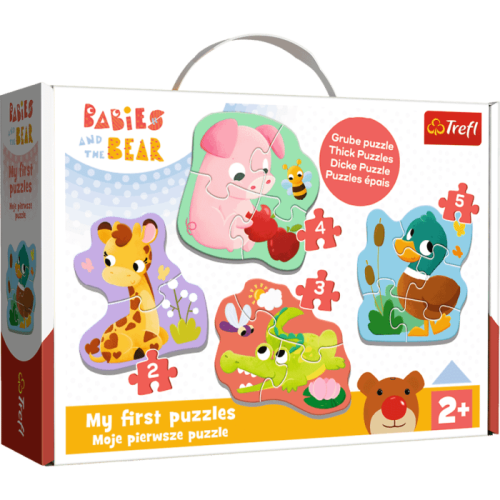 Puzzle Baby Bobaskowe zwierzątka – kolorowa układanka Trefl PAP dla dzieci od 2 lat