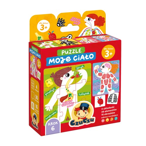 Puzzle edukacyjne Moje ciało Bright Junior Media - zestaw 4 układanek i 16 obrazków