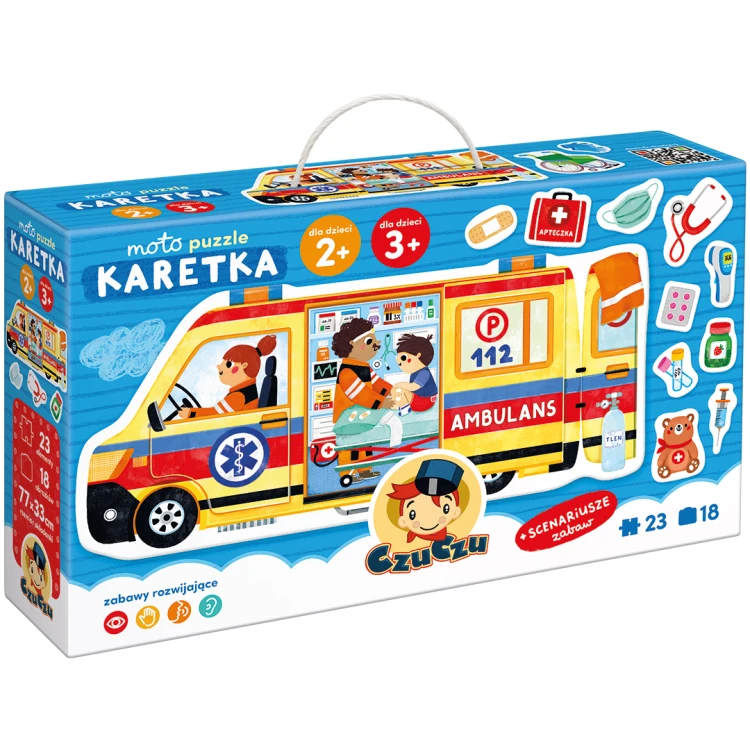 Moto puzzle Karetka Bright Junior Media - duże edukacyjne puzzle 23 elementy