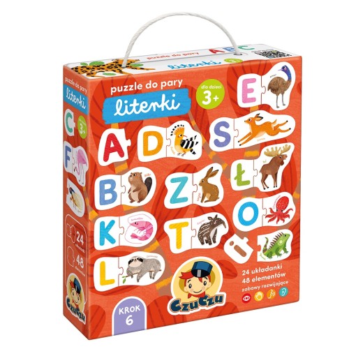 Puzzle do pary Literki Bright Junior Media – zestaw edukacyjny z dużymi elementami dla przedszkolaków
