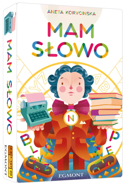 Karty z literami i kostki do gry Mam Słowo Egmont PAP - detal elementów