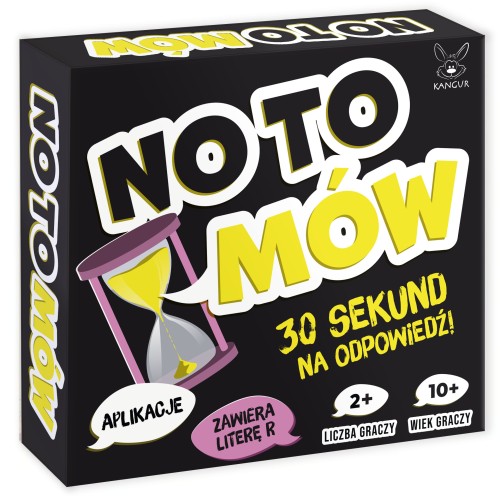 Widok kart i żetonów w zestawie gry No To Mów od KANGUR
