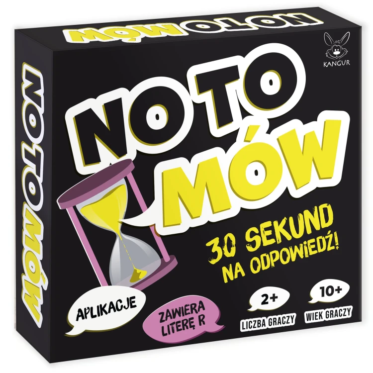 Widok kart i żetonów w zestawie gry No To Mów od KANGUR