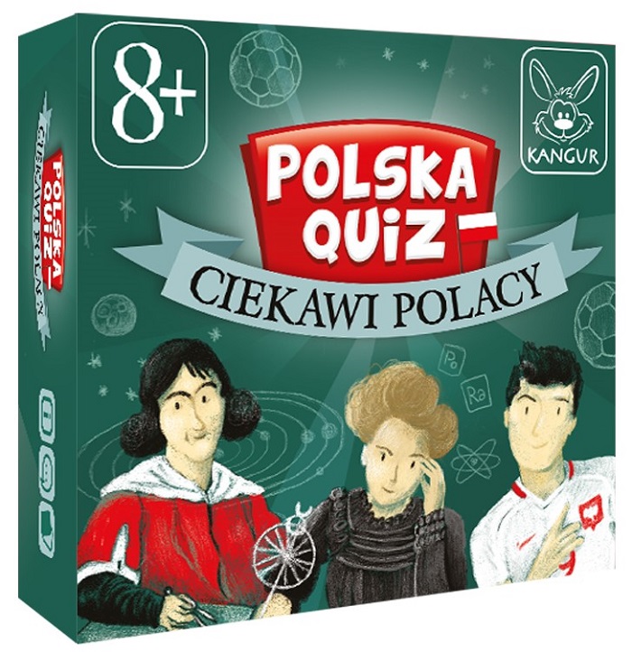 Zbliżenie na karty gry Polska Quiz o Polsce dla dzieci od 8 lat wydawnictwa KANGUR