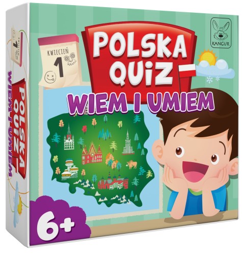 Quiz KANGUR o Polsce, 36 kart z 108 pytaniami i ciekawostkami dla dzieci