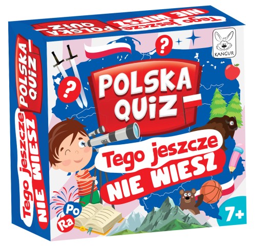 Karty gry edukacyjnej Polska Quiz KANGUR, widok z bliska