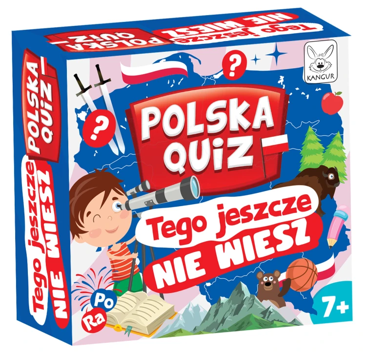 Karty gry edukacyjnej Polska Quiz KANGUR, widok z bliska