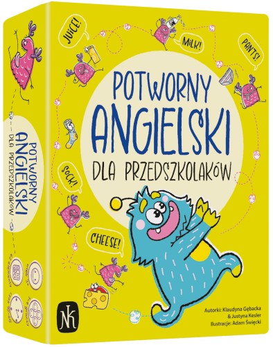 Gra edukacyjna Potworny angielski NASZA KSIĘGARNIA — plansza i elementy do nauki języka angielskiego dla dzieci 3 plus
