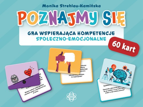 Edukacyjna gra "Poznajmy się" od Harmonia podręczniki – widok zestawu kart i instrukcji