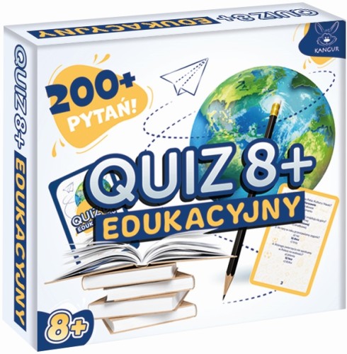 Detal kart z pytaniami w grze edukacyjnej Quiz Edukacyjny KANGUR, widok z bliska