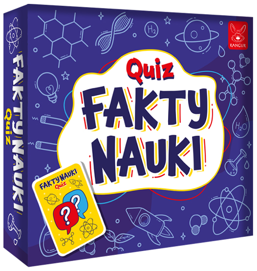 Plansza i karty do gry Quiz Fakty Nauki KANGUR – edukacyjny quiz z pytaniami o nauce
