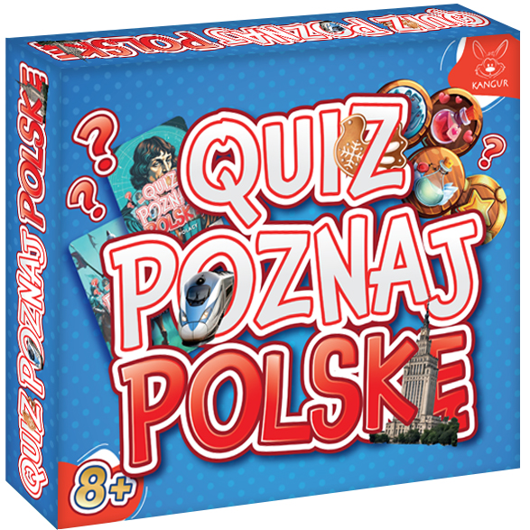 Karty i pionki gry Quiz Poznaj Polskę KANGUR - elementy edukacyjne