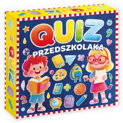 Kolorowe karty z pytaniami obrazkowymi Quiz Przedszkolaka KANGUR widok z bliska