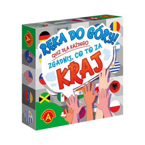 Gra edukacyjna Ręka do góry! ALEXANDER GRY - quiz geograficzny dla dzieci z kartami i planszą