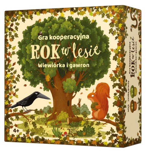 Gra kooperacyjna Rok w lesie – Wiewiórka i gawron z ilustracjami Emilii Dziubak od NASZA KSIĘGARNIA