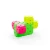 Elementy klocków Meli Basic Neon Travel Box ułożone w kształt geometryczny