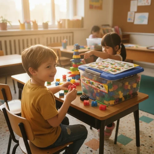 Zestaw edukacyjnych klocków MORPHUN z elementami do łączenia konstrukcji