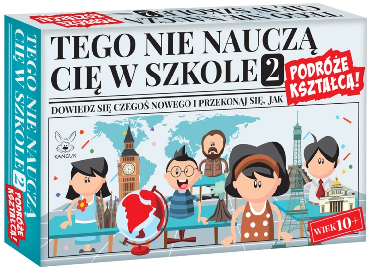 Karty pytaniowe gry edukacyjnej Tego nie nauczą Cię w szkole 2 KANGUR - szczegółowy widok kart