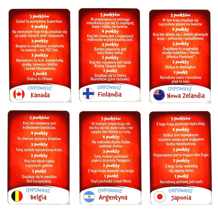 Plansza gry edukacyjnej Ręka do góry! quiz geograficzny 8+ ALEXANDER GRY z pionkami