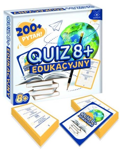 Gra edukacyjna Quiz Edukacyjny KANGUR z ponad 200 pytaniami dla dzieci 8+ w formacie 175x185 mm