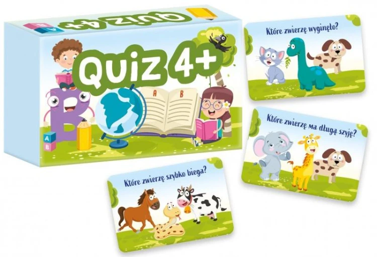 Gra edukacyjna Quiz 4+ Mini marki KANGUR z 50 zagadkami rysunkowymi