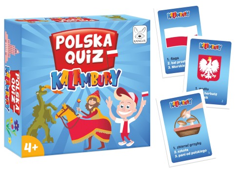 Gra Polska Quiz Kalambury KANGUR - zestaw 36 kart z 108 hasłami o Polsce